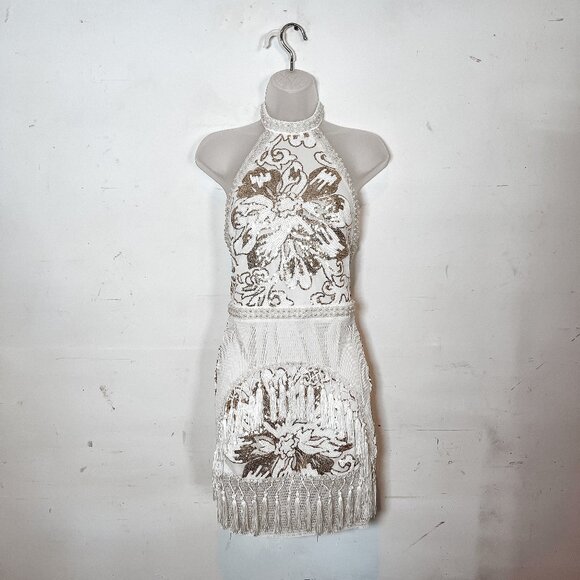 12th Tribe Like gold dust mini dress white size small - Picture 1 of 5